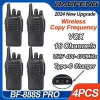 4PCS New Upgrade Baofeng BF-888S Pro Walkie Talkie Long Range Wireless Copy Frequency Type-C Portable Ham 2Way Radio For Hunting 1