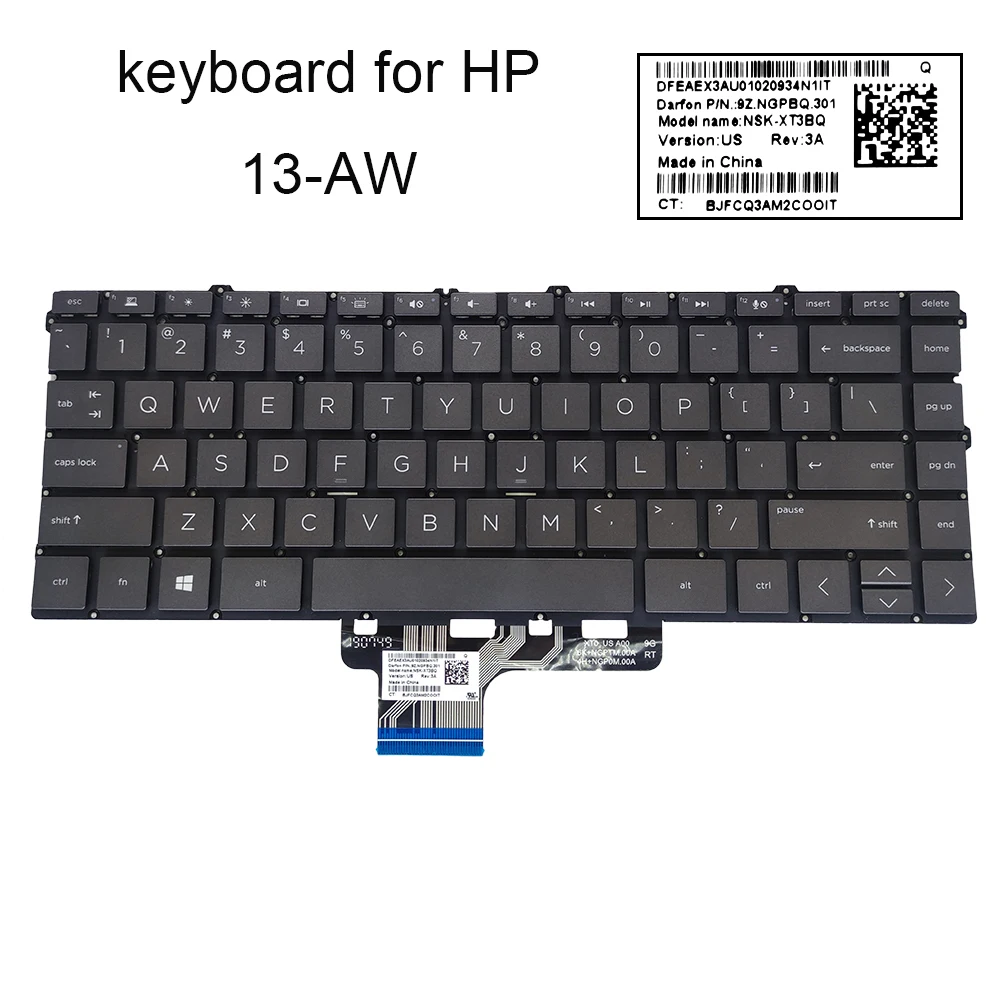 Teclado Retroiluminado para Laptop para hp Spectre Eua Inglês it Italiano hp Spectre X360 13w 13-aw Ae000 13-w030 W010 13-ad000 13-ad 9z.necbq.20e - Imagem 5