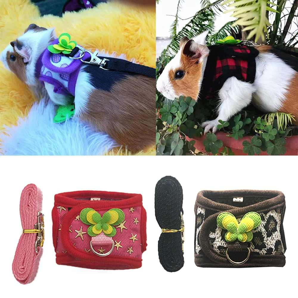 

Small Animal Hamster Harness And Leash Set Mesh Rabbit Leash Lead Vest Harness Leash For Guinea Pigs Chinchilla Rabbit Hamster