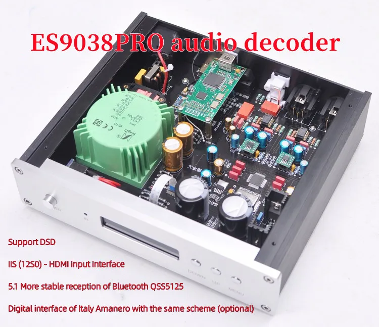 

ES9038PRO DAC декодер IIS вход QCC5125 Bluetooth 5,1 Ltalian цифровой интерфейс OPA1612A * 2/OPA604AP * 2
