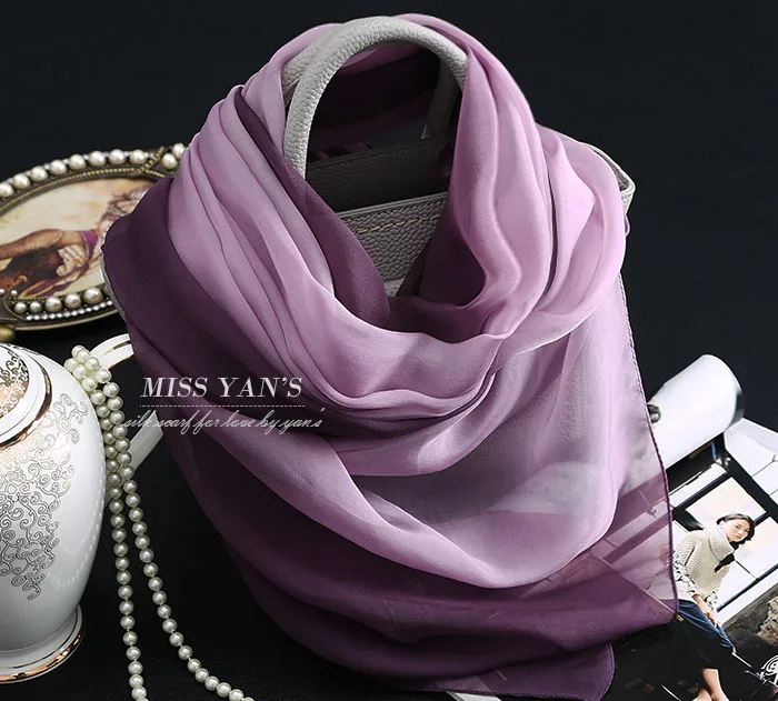 Fimtairah silk scarf gradient Women Foulard Femme female Hangzhou silk scarf shawl long spring autumn winter