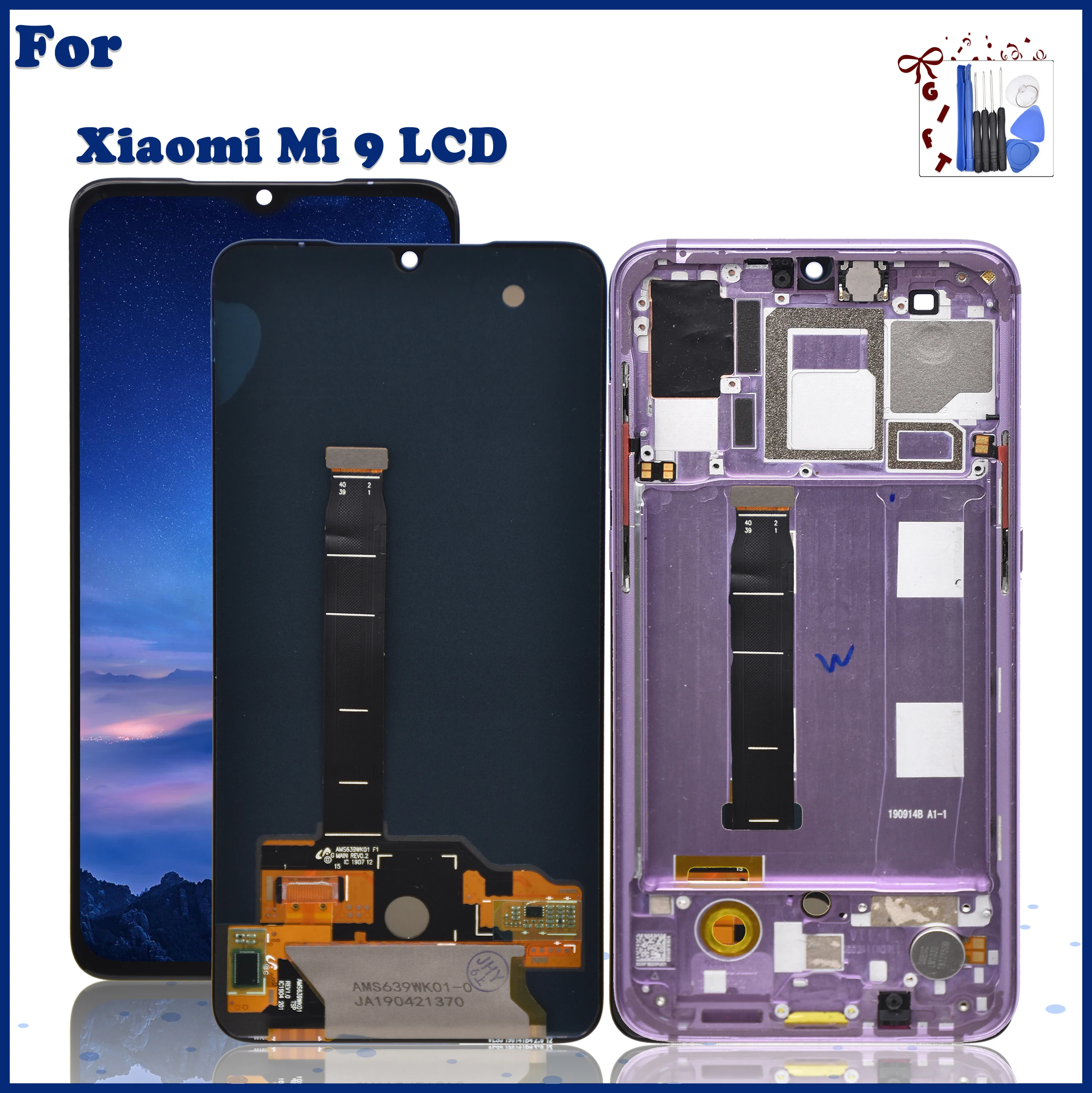 

Original AMOLED 6.39"For Xiaomi Mi9 LCD Display Touch Screen Digitizer Assembly Replacement For Xiaomi Mi9 M1902F1A M1902F1G LCD