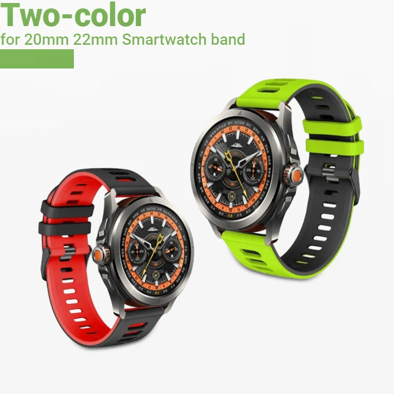 Universal 22mm & 20mm Silicone Smartwatch Strap - Premium Wristband Bracelet