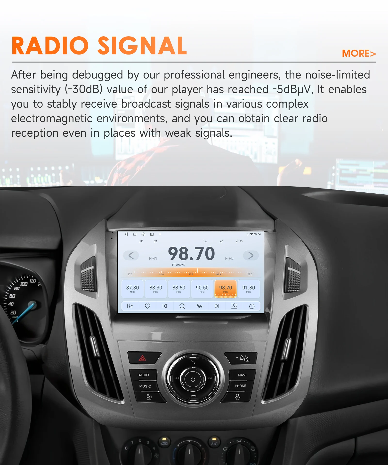 Auto-Multimediaplayer für Ford Transit Tourneo Connect 2013-2018 Stereo Autoradio Carplay Android Auto DSP 6115 Intelligentes GPS – Detail 19
