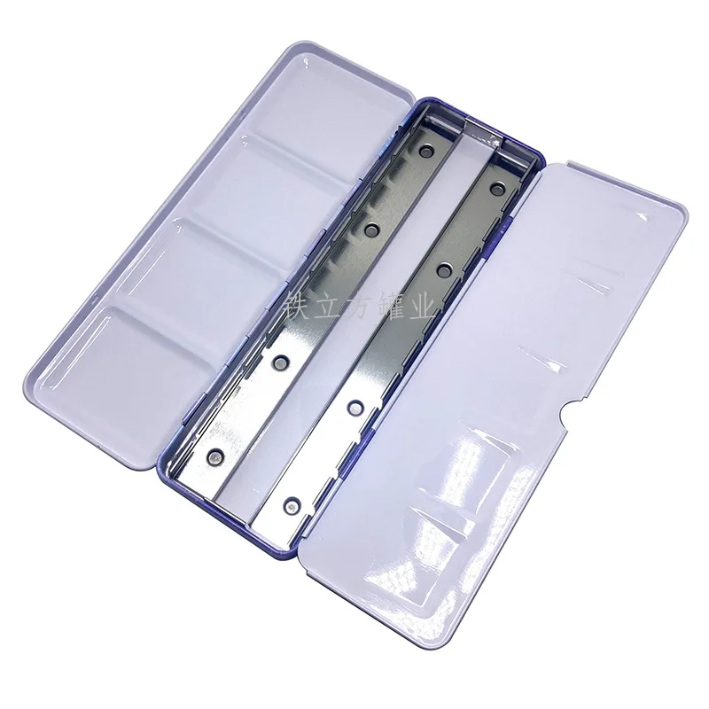 24-color Card Slot Tinplate with Card Holder Solid Watercolor Paint Box Various Portable Art Painting Flat Bottom Palette Box