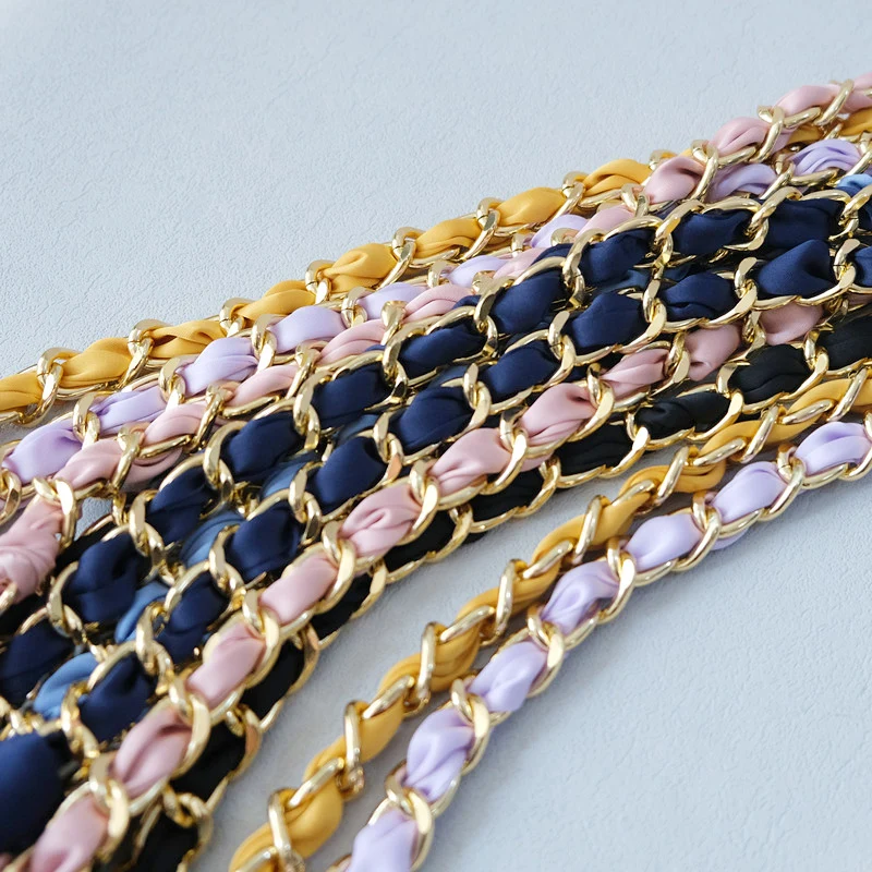 Neue Mode Frühjahr Frau Handtasche Zubehör Ketten Abnehmbare Lange Umhängetasche Solide Nette Seide Strap Frauen DIY Kette Tasche Griffe – Detail 5