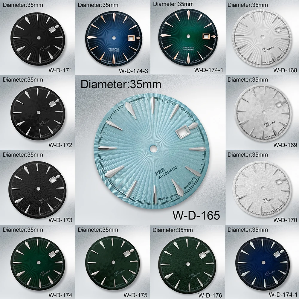 35mm S Logo Cocktail Gradient Dial Suitable For NH35/NH36/4R Automatic Movement Watches Modification Accessories