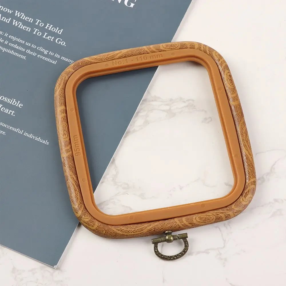 Wood Grain Embroidered Stretch Tool Plastic Octagon Square Embroidery Hoop DIY Needlecraft Handmade Sewing Accessories embroidery hoop embroidery tool