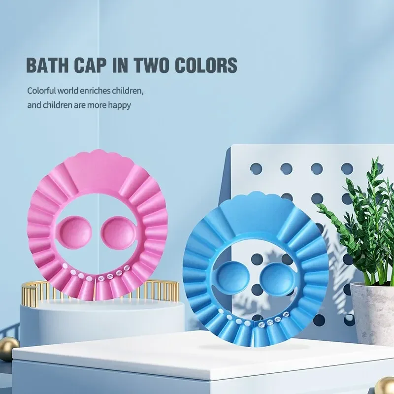 Baby Soft Cap Adjustable Hair Wash Hat 2 PCS for Kids Ear Protection Safe Children Shampoo Bathing Shower
