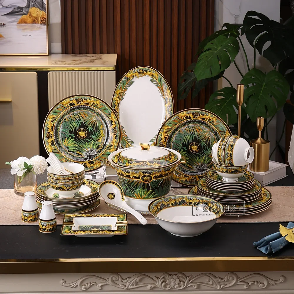 

Luxury Ceramic Bowl, Fish Plate, Fruit Container, Steak Plate Kitchen, Dining Room, Cutlery Combination Set, Modern Home Decor