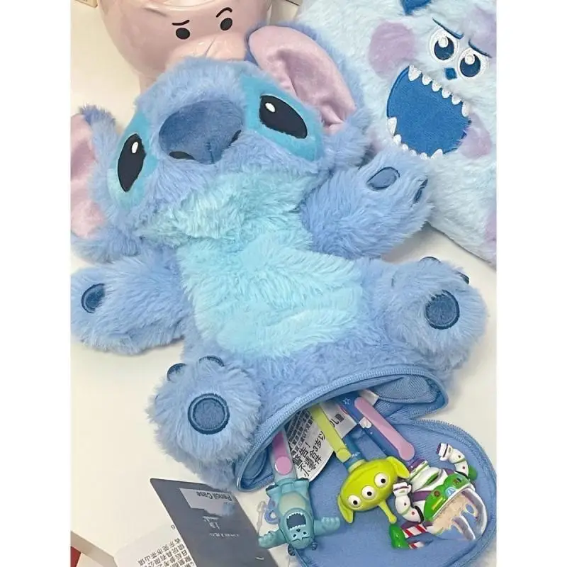 

Stitch Stationery Bag Kawaii Disney Cute Anime Toys Large Capacity Student Stationery Doll Storage Bag Creative Birthday Gifts