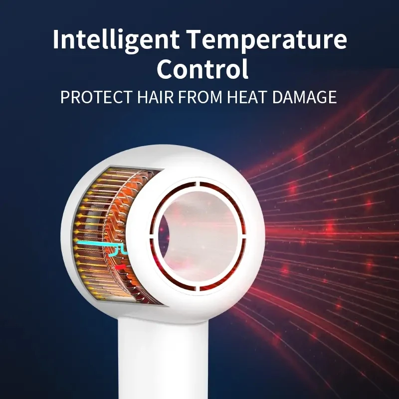 Professional leafless hair dryer negative ion hair care Quick Dry Home powerful hair dryers constant 200 million negative ion 4