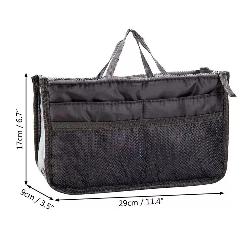 Nylon Cosmetic Bags for Women Tote Insert Double Zipper Makeup Bag Toiletries Storage Bag Girl Outdoors Travel Make Up Organizer,makeup organizer,cosmetic bag,cosmetic storage bag,toiletry bag,makeup bag,cosmetic case,purse organizer insert