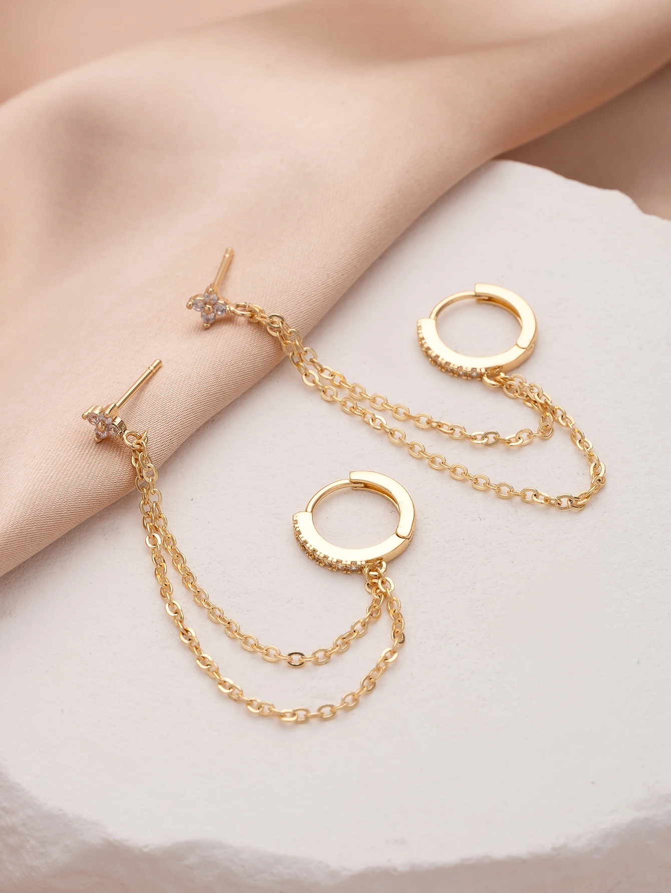Gold Copper CZ Ear Cuff