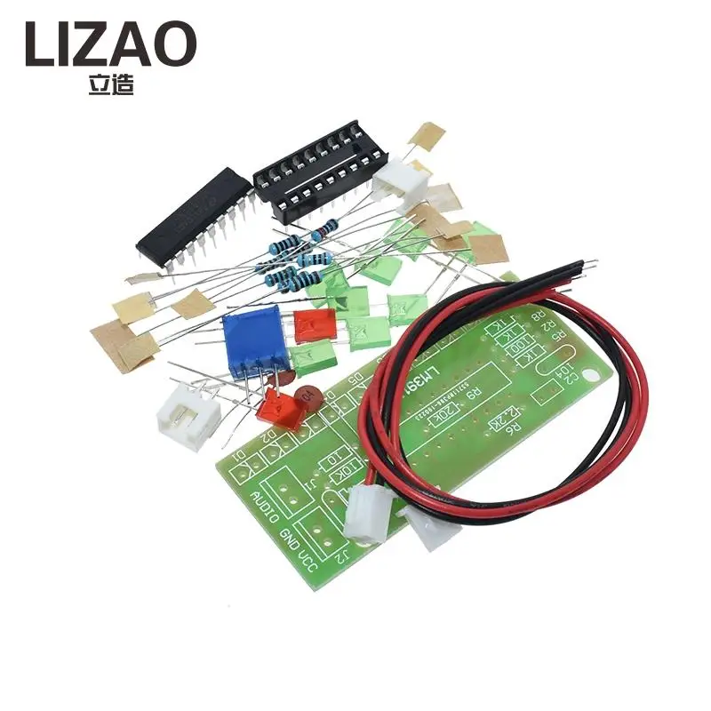LM3915 DC 9V-12V 10 LED Sound Audio Spectrum Analyzer Level Indicator Kit DIY Electoronics Soldering Practice Set laboratory electronic diy kit arduino diy kit arduino development kit audio spectrum analyzer kit