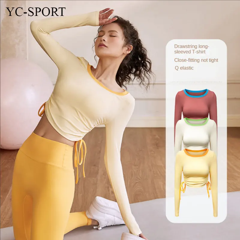 

Women's Running T-shirts Long Sleeve Yoga Wear Female Dry Fit Gym Clothing Sport Fitness Training and Exercise Bodybuilding