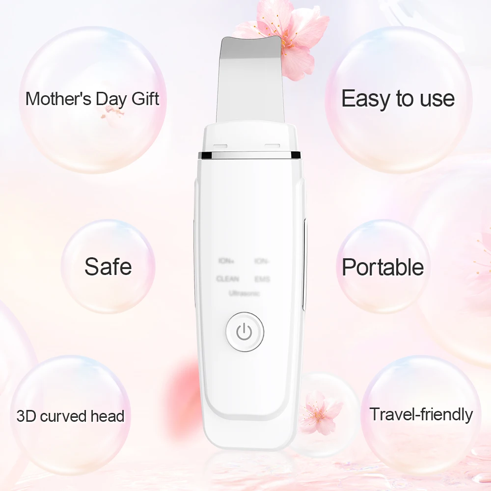 Facial Scraper Blackhead Removal Tool 5 Modes For Deep Facial Cleaning Stainless Steel Applicator With 4 Color Lighting