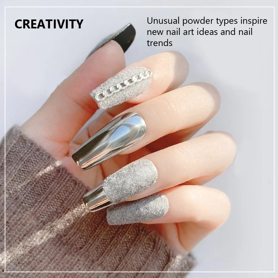 Nail Art Velvet Pigment Flocking Powder 12 Colors For Creative Nail Tips DIY Decoration Winter Nails