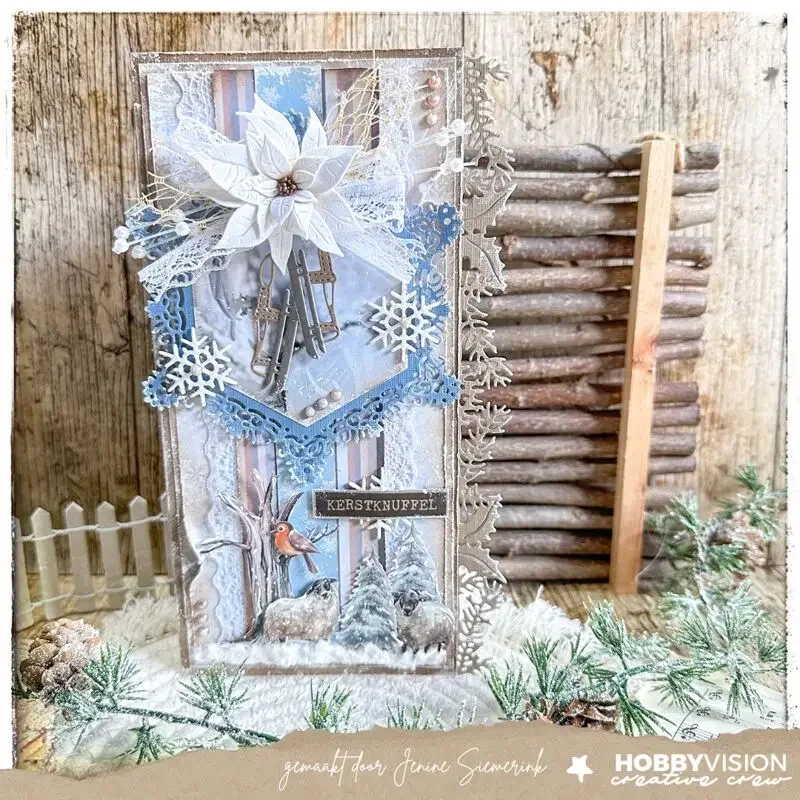 CuWinter Toys Frame Square Deer Snowflowers Metal Cutting Dies Silicone Stamps Scrapbooking Stencil Photo Album Card DIY Paper
