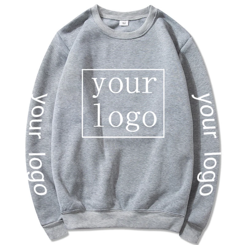 2024 Student Casual Custom Printed Text DIY Crew Neck Hoodies Customized Logo Personalized Pullovers Your Photo Logo Sweatshirt