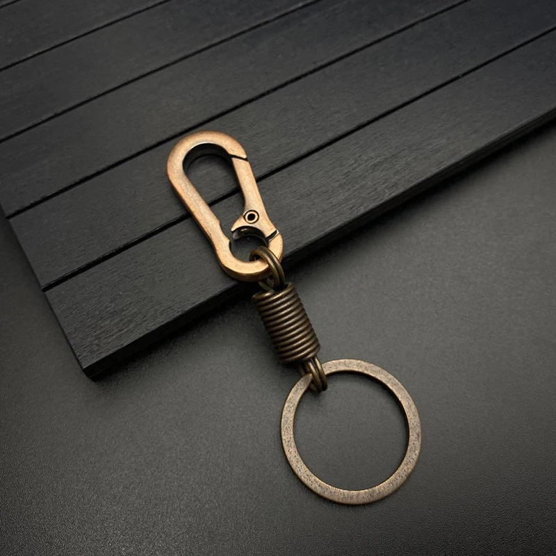 Maycom Retro Style Simple Strong Carabiner Shape Keychain Chain Ring Keyring Keyfob Key Holder Black