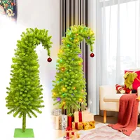 90CM Crooked Head Artificial Christmas Tree Christmas Tree Christmas Party Family Decoration PVC Material Green Crooked Neck 1