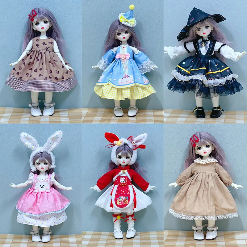 New Fashion 1/6 Bjd Doll Changing Clothes 30cm Doll Clothes Skirt Lolita Small Fresh Dress Kids Girl Toy Christmas Birthday Gift