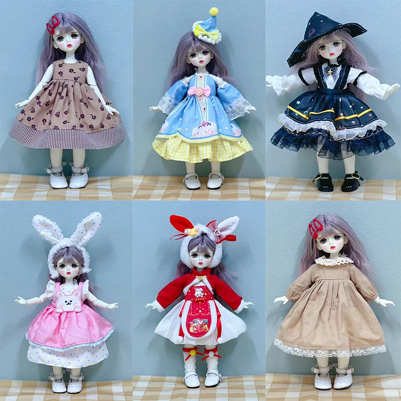 

New Fashion 1/6 Bjd Doll Changing Clothes 30cm Doll Clothes Skirt Lolita Small Fresh Dress Kids Girl Toy Christmas Birthday Gift