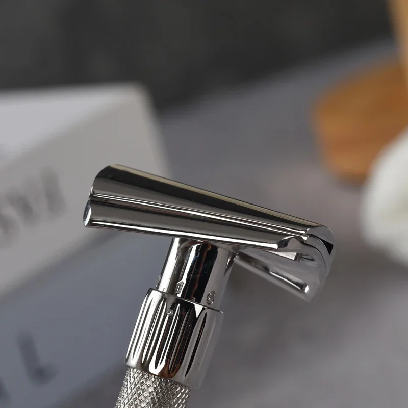 야치 토르크스 스테인리스 스틸 경사 조절 7중날 간격(0.6mm1.8mm) 남성용 안전 면도기 90mm 손잡이 길이 및 12mm 직경