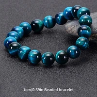 1Pc 6/8/10mm Minimalist Blue Tiger Eye Stone Beaded Bracelet Natural Stone Round Beads Bracelet For Daily Decoration - Image 4