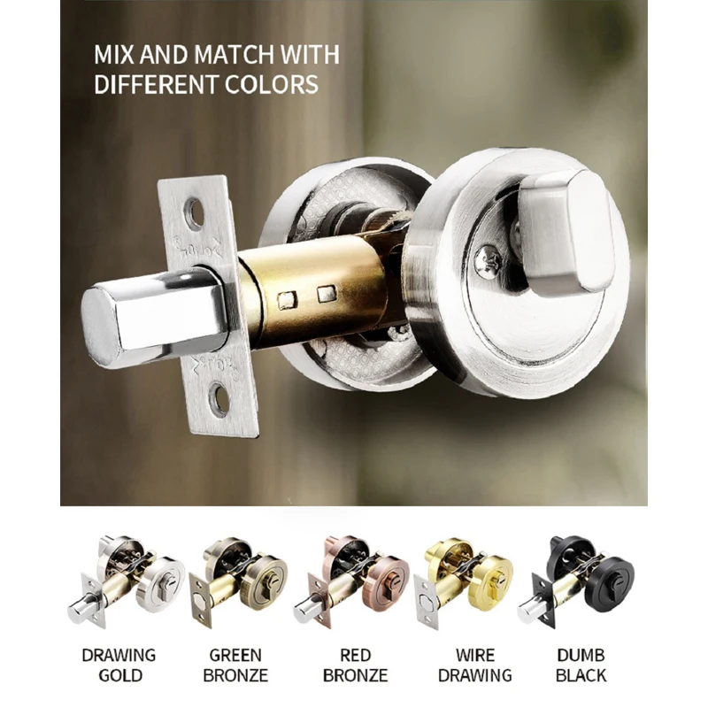 Invisible Door Lock With Key Indoor Bedroom Household Door Bolt Round Lock Wooden/Iron Universal Anti-theft Safety Locks door lock