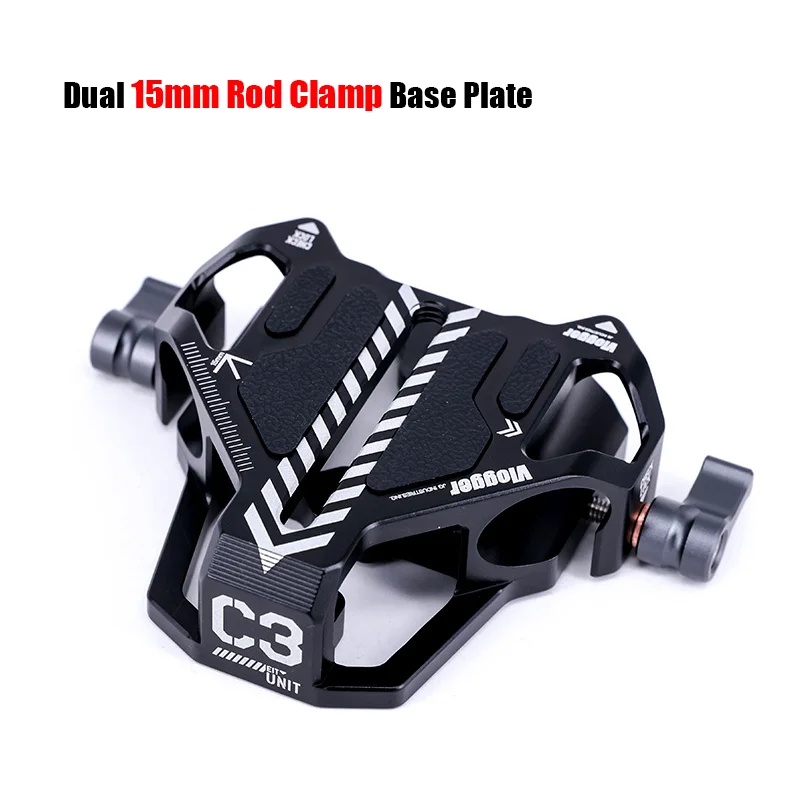 Vlogger c3 15 mm Haste Dupla Placa de Base da Braçadeira Railblock com Linha Padrão para a Gaiola da Câmera
