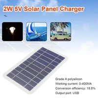 Panneau solaire 2W 5W avec USB, étanche, pour randonnée en plein air et Camping, batterie Portable, batterie de chargement pour téléphone Portable, panneau de charge 5V 4