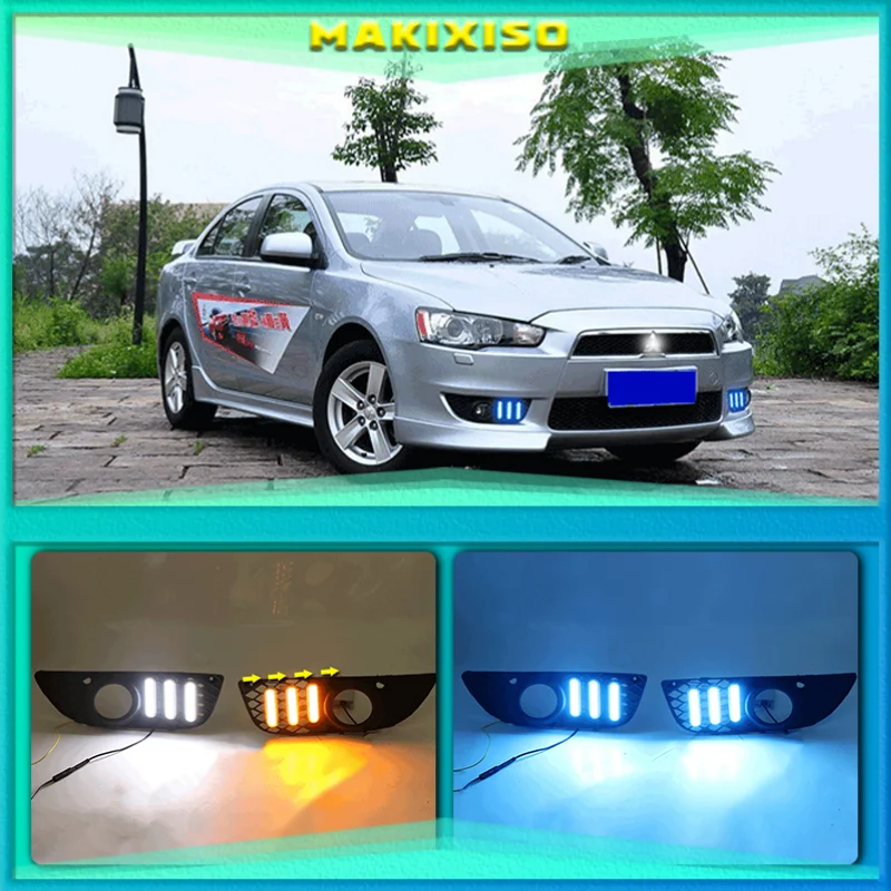 

1 Set For Mitsubishi Lancer EX 2009 2010 2011 2012 2013 2014 LED DRL Daytime Running Lights Daylight Fog Head Lamp