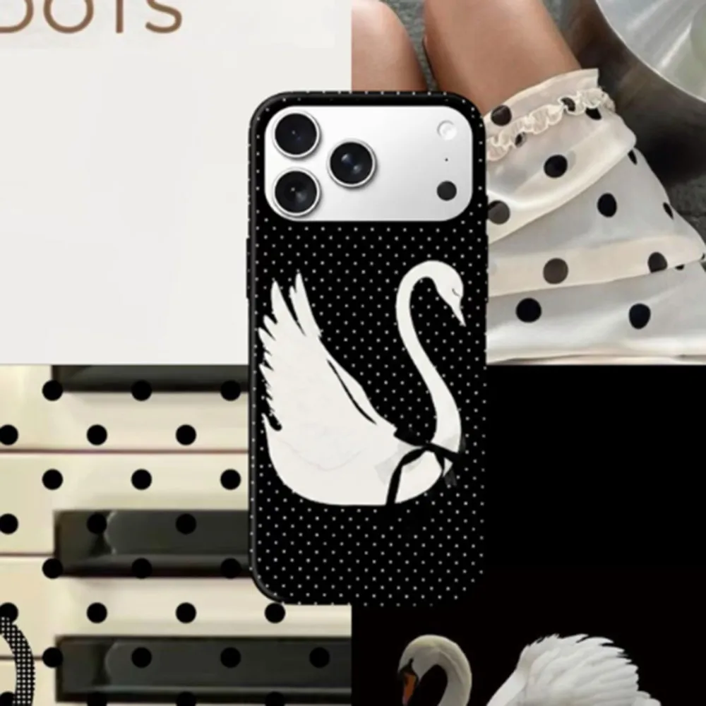 Luxury Lucky Lace White Swan Double-Layer Phone Case