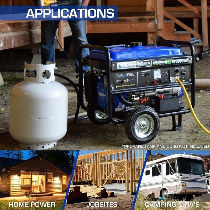 XP5500EH Electric Start-Camping; RV Ready, 50 State Approved Dual Fuel Portable Generator-5500 Watt Gas or Propane Powered