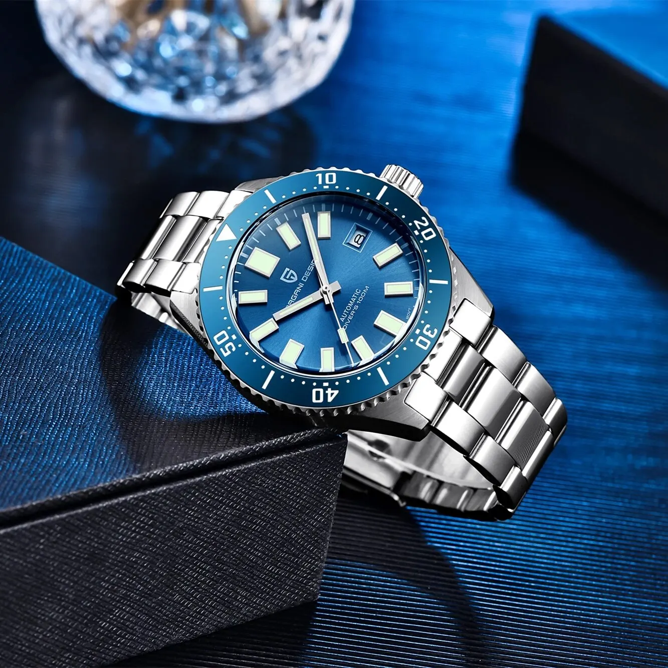 Mechanical Watch PAGANI DESIGN Men Watch Stainless Steel Automatic Mechanical Watch Sapphire Glass 100m Waterproof Reloj Hombre