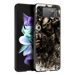 Coque de téléphone pliante protectrice en squelette de crâne noir de la Mort