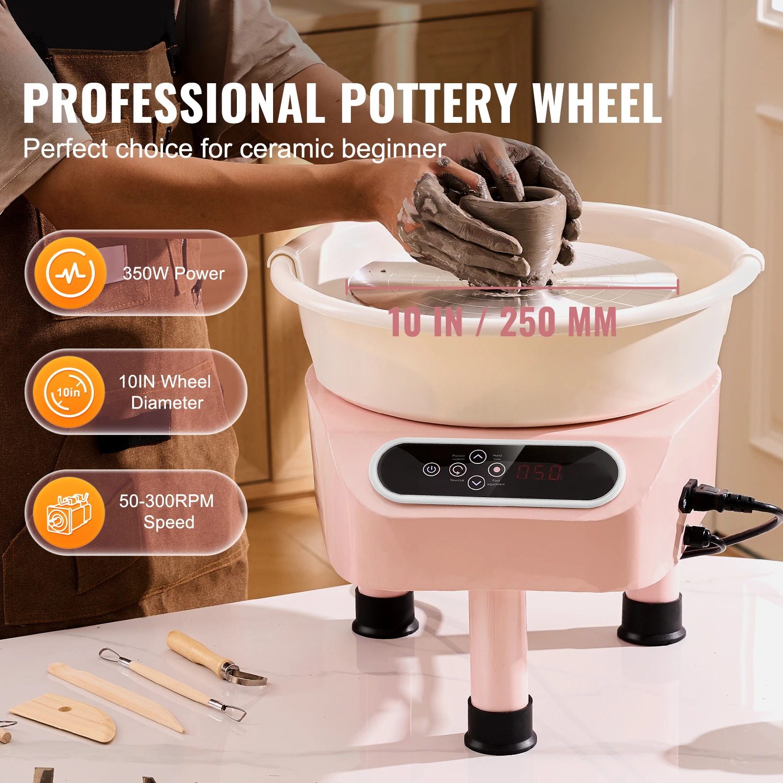 Electric Pottery Wheel Machine with Foot Pedal for Ceramic Creation