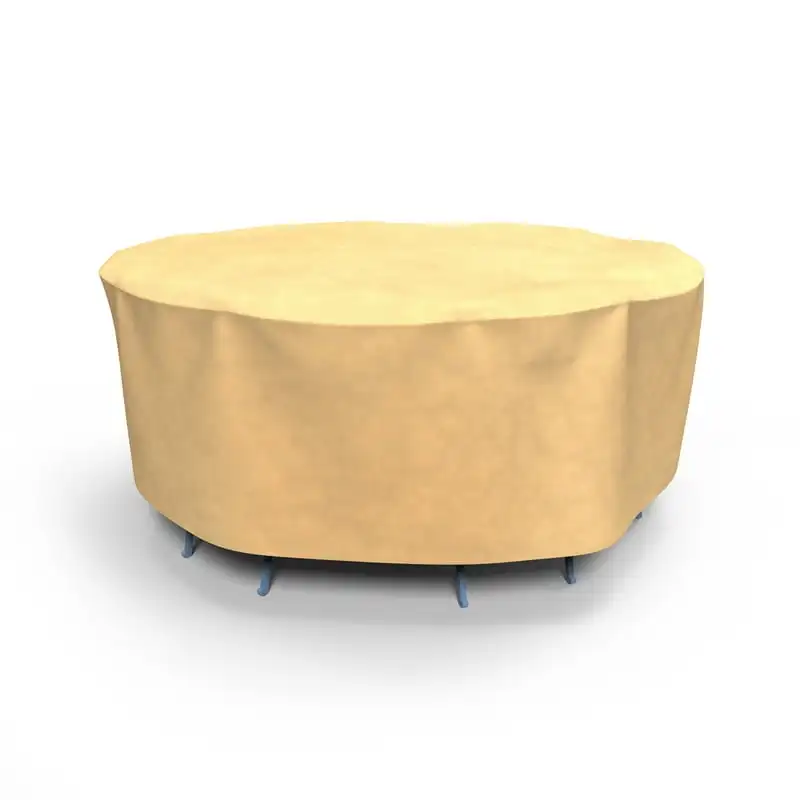 

Small Beige Patio Round Table/Chairs Cover, All-Seasons