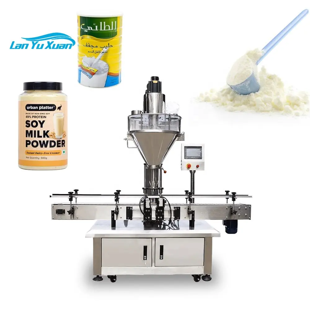 Riempitrice Per Inscatolamento Di Barattoli Di Spezie In Polvere Di Latte Di Soia Con Vite Per Crema Pasticcera Automatica Semiautomatica Facile Da Us