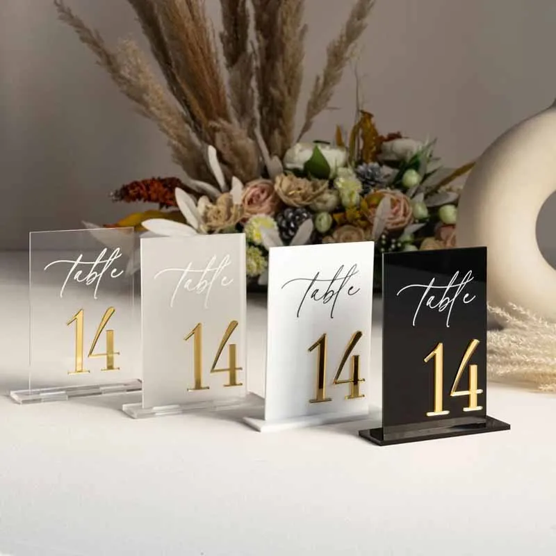 Frosted Acrylic Table Numbers Frosted Acrylic Sign Wedding Table Decor Wedding Signage Gold Numbers
