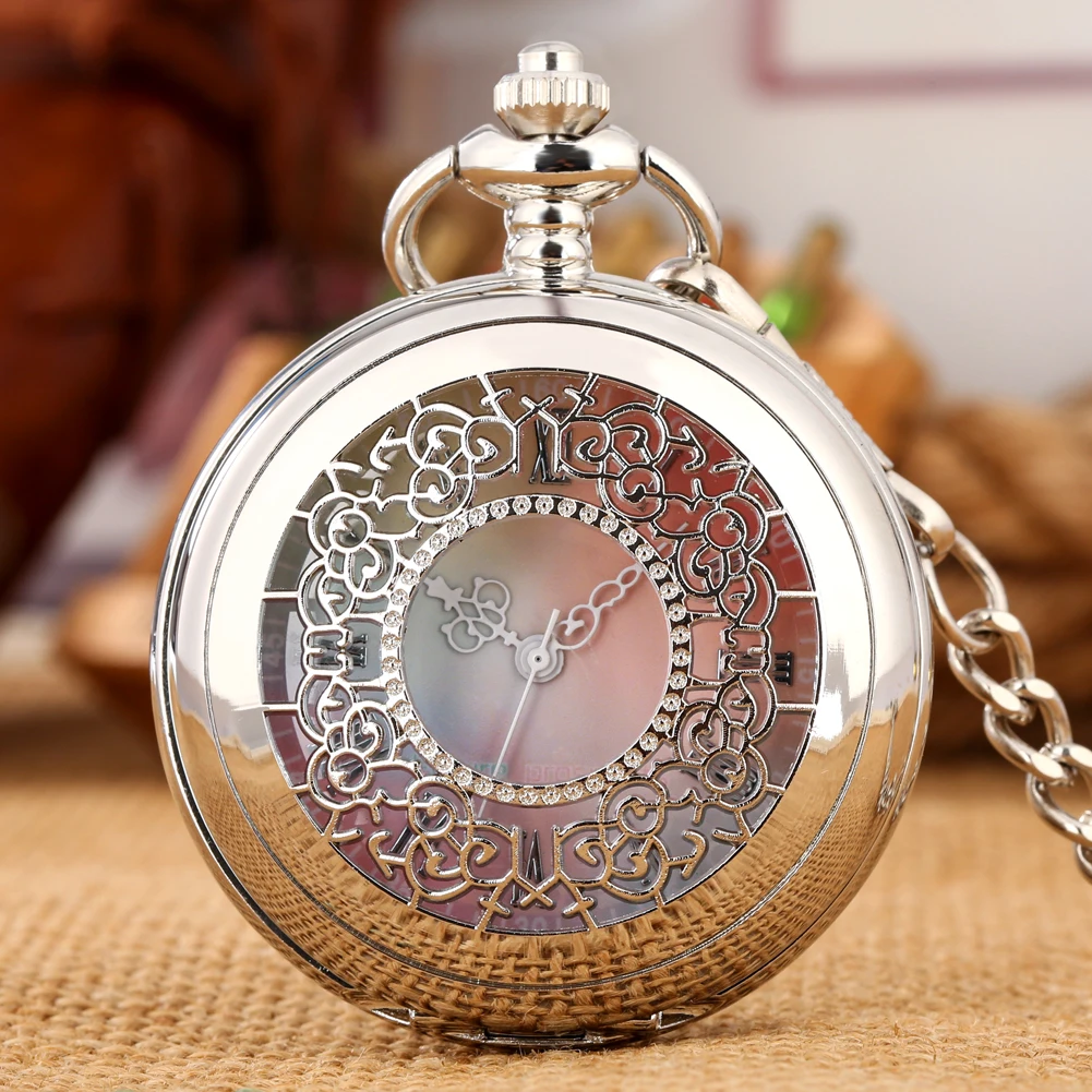 Horloge Dames Zakhorloge Ketting Antiek Zilver Prachtige Kleur