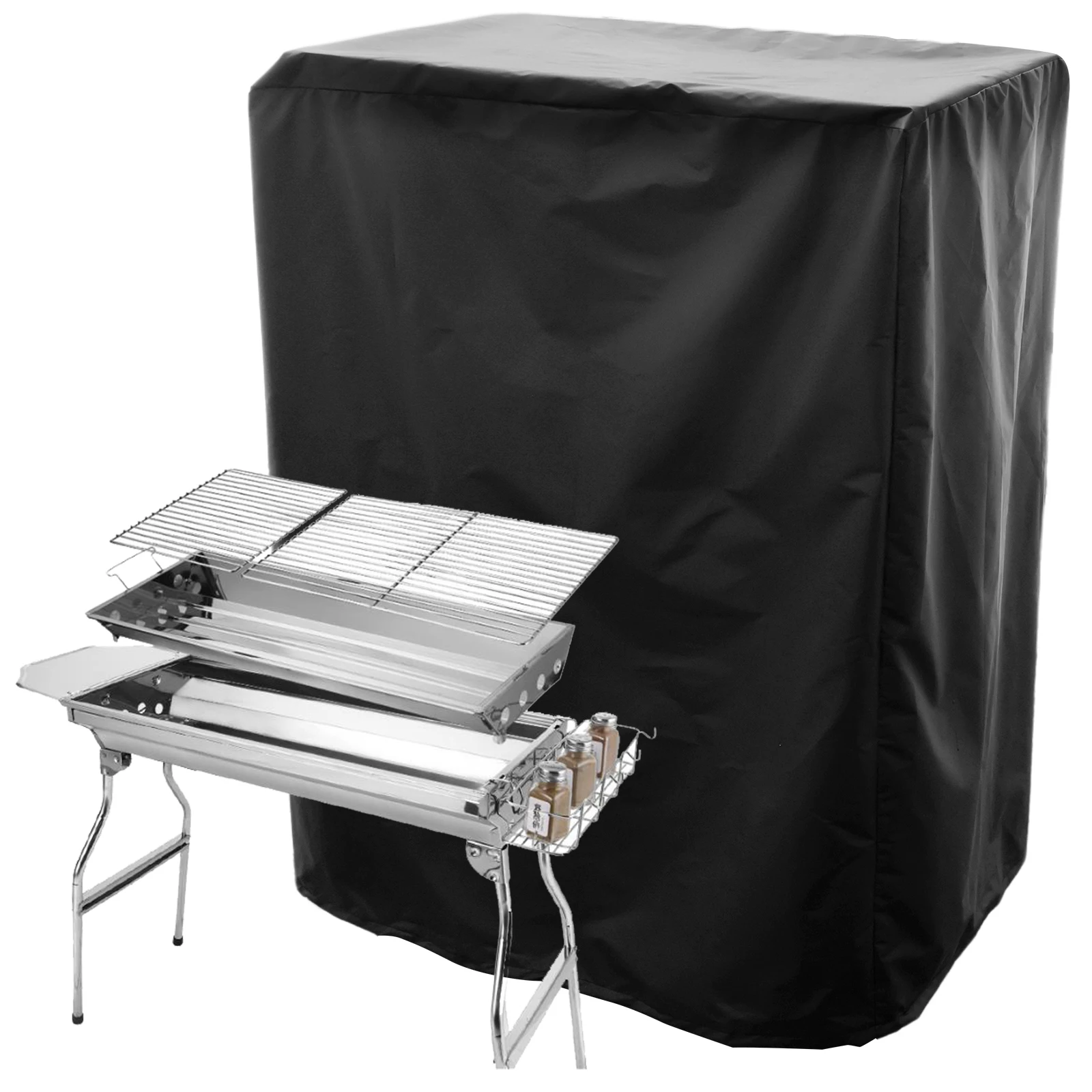 

Grill Cover 210D Oxford Cloth Waterproof Barbecue Cover with Drawstring Dust Proof Wind Proof BBQ Cover Heavy Duty Portable