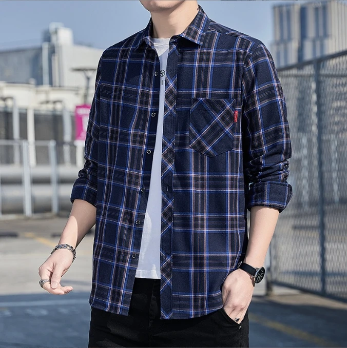 

Мужская Новая клетчатая рубашка