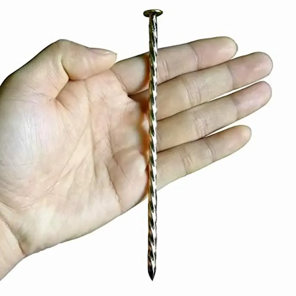 Galvanized Spiral Landscape Spikes 140 Pack 6-Inch Garden Nails Artificial Turf Edging