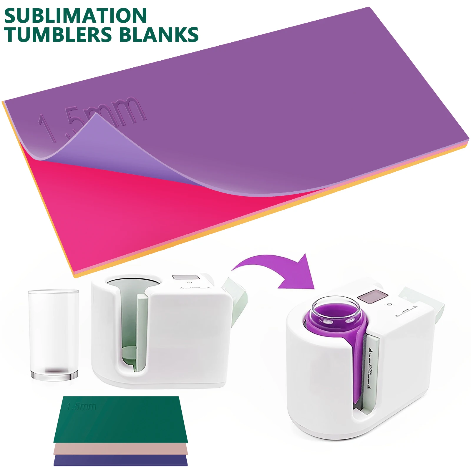 Silicone tumbler wrap 3Pcs sublimation tumbler wrap in 3 thickness Silicone mug tumbler wrap for mug press machine 20/16/12OZ for heat press
