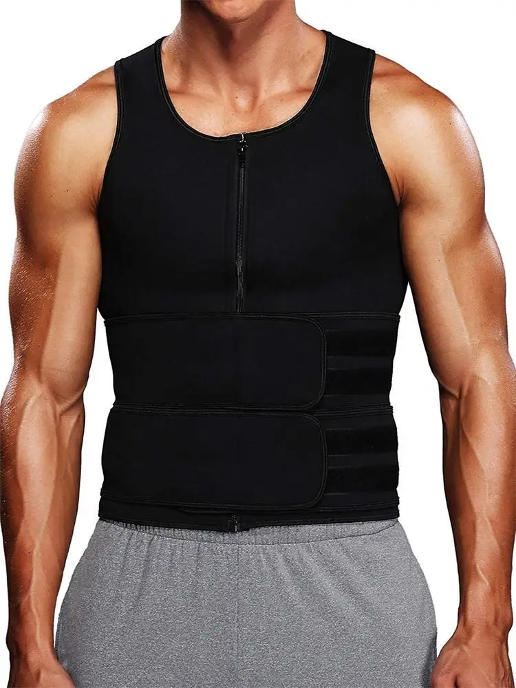 Mens Waist Corset chest Abdominal binder slimming belly Neoprene Tank Top Fat burner Sweating man Reductive girdle Body Shaper