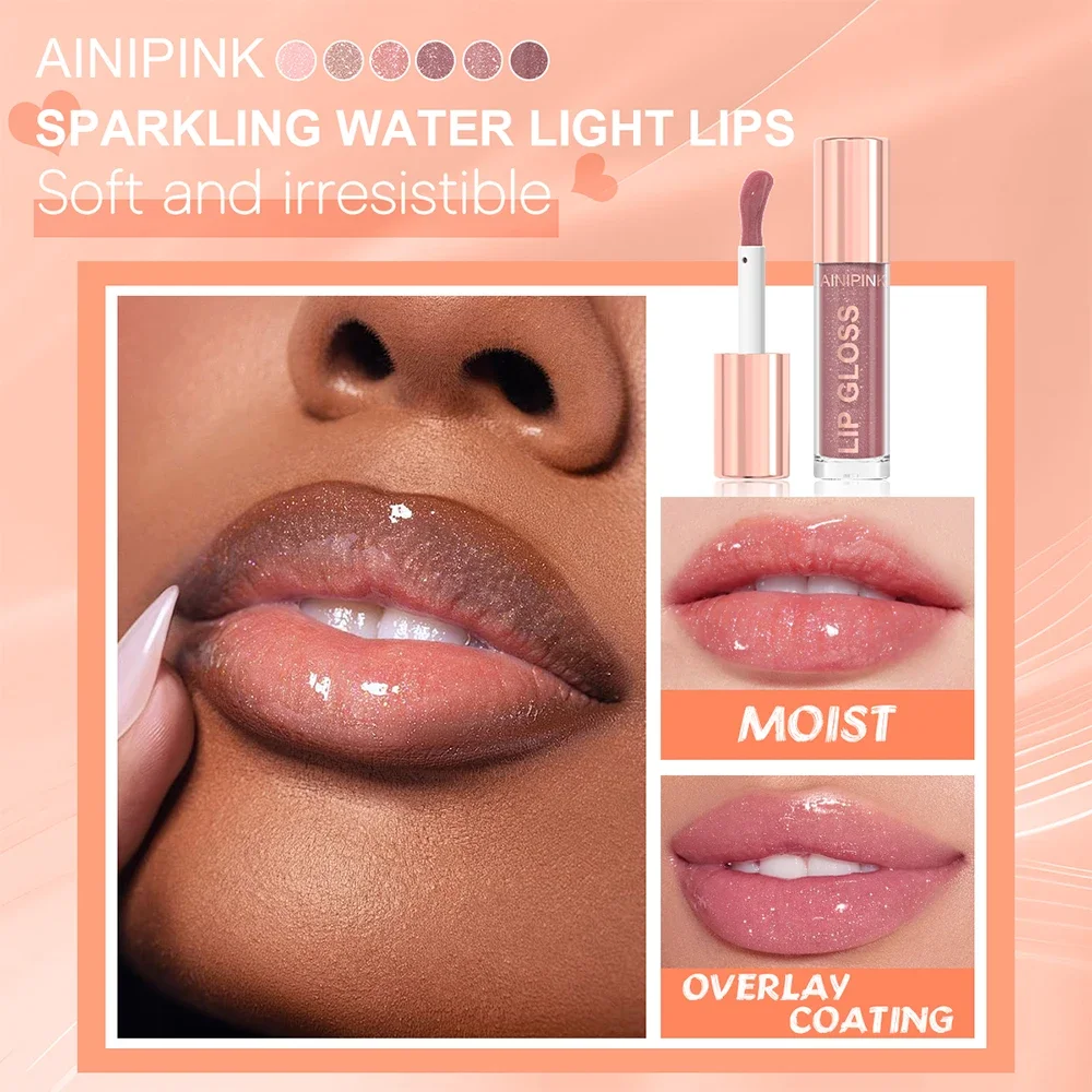 Rouge à lèvres brillant à paillettes, teinte à lèvres hydratante et longue tenue, non collante, waterproof, nude, repulpant, haute pigmentation_voghion.com