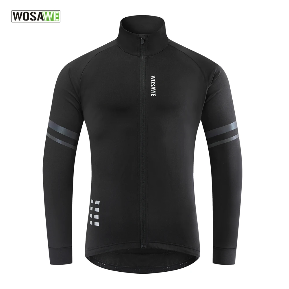 WOSAWE Warm Jacket Winter Fleece Thermal Cycling Jacket Long Jersey Running Coat Biker Riding Road Mtb Bicycle Clothes cycling jacket cycling clothes